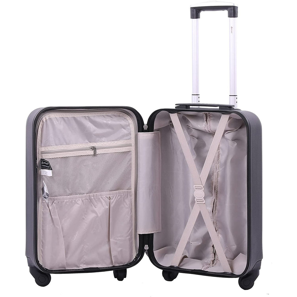 Aerolite 55x35x25cm Hard Shell Carry On Hand Cabin Luggage Suitcase wi