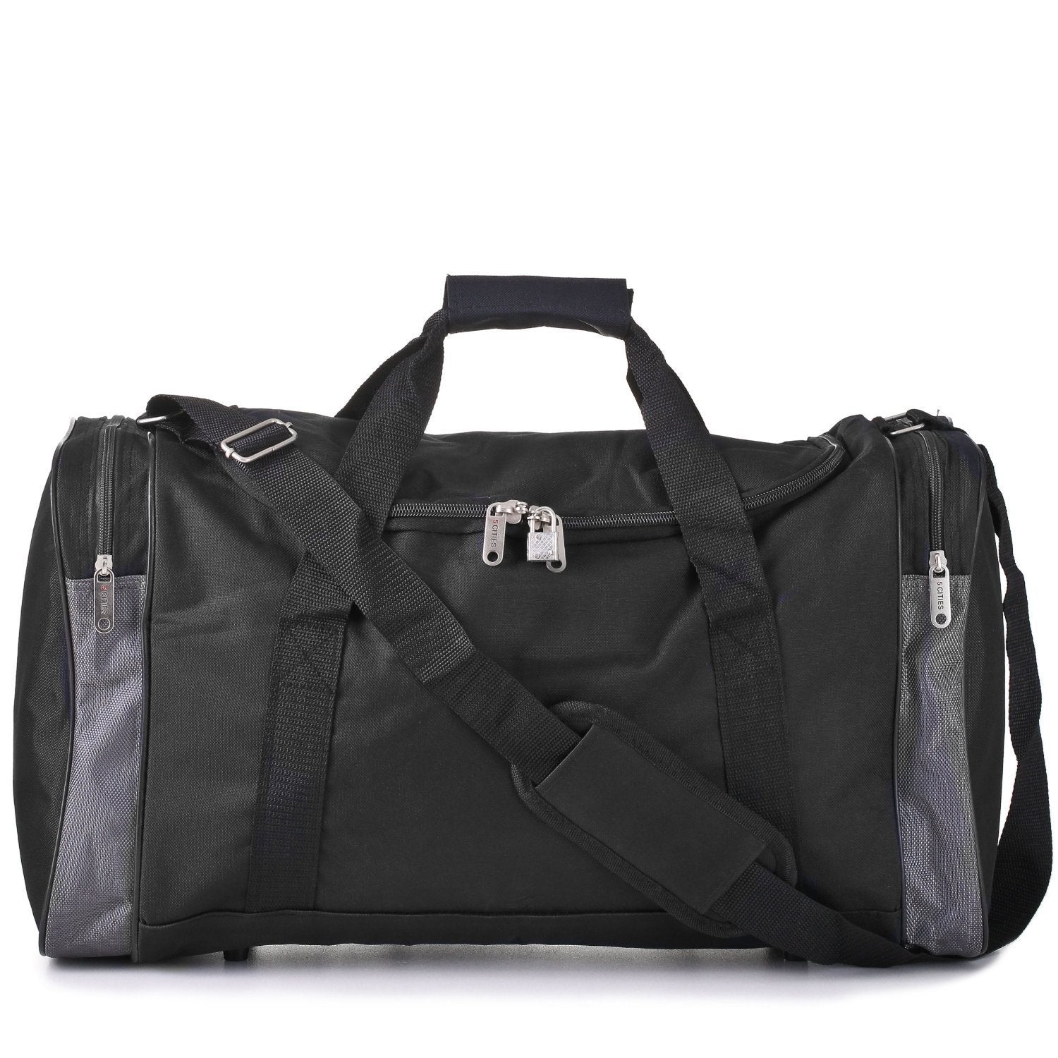 5 Cities Lightweight Hand Luggage Cabin Sized Sports Duffel Holdall (Black 330)