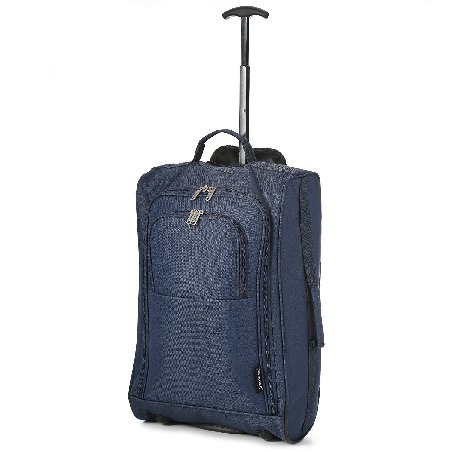 5 Cities (55x35x20cm) Lightweight Cabin Hand Luggage and (35x20x20cm) Holdall Flight Bag - Navy