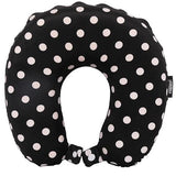 Frenzy Travel Pillow Neck Memory Foam Cushion - Polka Dots Black