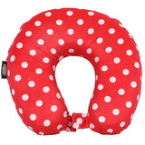 Frenzy Travel Pillow Neck Memory Foam Cushion - Polka Dots Red