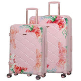 Aerolite Premium Hard Shell Hand Luggage Set (Cabin + Large) - Floral Pink