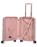 Aerolite Premium Hard Shell Hand Luggage Set (Medium + Large) - Floral Pink