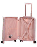 Aerolite Premium Hard Shell Hand Luggage Set (Cabin + Medium) - Floral Pink