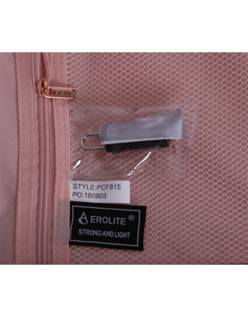 Aerolite Premium Hard Shell Hand Luggage Set (Cabin + Large) - Floral Pink