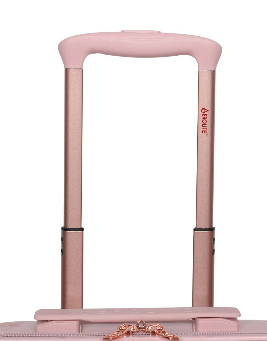 Aerolite Premium Hard Shell Hand Luggage Set (Medium + Large) - Floral Pink
