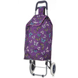 Hoppa Mini 47L (60x33x24cm) Lightweight Wheeled Shopping Trolley - Black + Purple