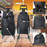 Hoppa Lightweight Shopping Trolley 2025 Model Folding 2 Wheel Large Capacity Shopper, 47 Litre