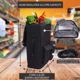 Hoppa Fully Insulated Lightweight 2025 Model 2 Wheeled Large 42-Litre Capacity Shopping Trolley Bag 95cm, 2.1kg with Shoulder Strap