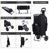 Hoppa Fully Insulated Lightweight 2025 Model 2 Wheeled Large 42-Litre Capacity Shopping Trolley Bag 95cm, 2.1kg with Shoulder Strap