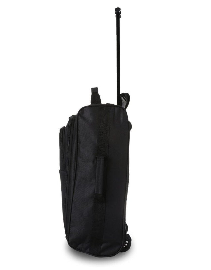 5 Cities (55x35x20cm) Lightweight Cabin Hand Luggage and (35x20x20cm) Holdall Flight Bag - Black