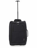 5 Cities (55x35x20cm) Lightweight Cabin Hand Luggage Set (Black + Rose Gold)