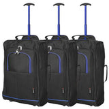 5 Cities 21" (55x35x20cm) Lightweight Cabin Hand Luggage (x3 Set), Approved For Ryanair Priority, easyJet Plus, BA