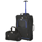 5 Cities (55x35x20cm) Lightweight Cabin Hand Luggage and (35x20x20cm) Holdall Flight Bag