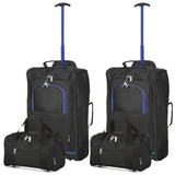 5 Cities (55x35x20cm) Lightweight Cabin Hand Luggage and (35x20x20cm) Holdall Flight Bag (x4 Set)