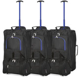 5 Cities (55x35x20cm) Lightweight Cabin Hand Luggage and (35x20x20cm) Holdall Flight Bag (x6 Set)