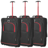 5 Cities 21" (55x35x20cm) Lightweight Cabin Hand Luggage (x3 Set), Approved For Ryanair Priority, easyJet Plus, BA