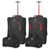 5 Cities (55x35x20cm) Lightweight Cabin Hand Luggage and (35x20x20cm) Holdall Flight Bag (x4 Set)