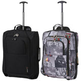 5 Cities 21" (55x35x20cm) Lightweight Cabin Hand Luggage Set (Black + Cities), Approved Hand Luggage for easyJet Plus, Ryanair Priority, BA, Virgin, Flybe & All others!