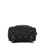 5 Cities (55x35x20cm) Lightweight Cabin Hand Luggage and (35x20x20cm) Holdall Flight Bag (Black + Navy Floral)