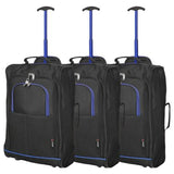 5 Cities 21" (55x35x20cm) Lightweight Cabin Hand Luggage (x3 Set), Approved For Ryanair Priority, easyJet Plus, BA