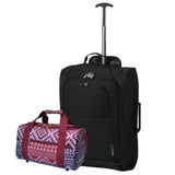5 Cities (55x35x20cm) Lightweight Cabin Hand Luggage and (35x20x20cm) Holdall Flight Bag