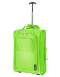 5 Cities (55x35x20cm) Lightweight Cabin Hand Luggage Set (Green + Rose Gold)