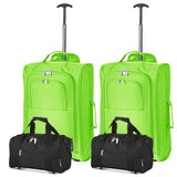 5 Cities (55x35x20cm) Lightweight Cabin Hand Luggage and (35x20x20cm) Holdall Flight Bag (x4 Set)
