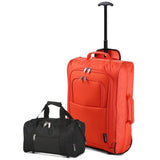 5 Cities (55x35x20cm) Lightweight Cabin Hand Luggage and (35x20x20cm) Holdall Flight Bag