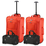 5 Cities (55x35x20cm) Lightweight Cabin Hand Luggage and (35x20x20cm) Holdall Flight Bag (x4 Set)