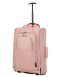 5 Cities (55x35x20cm) Lightweight Cabin Hand Luggage Set (Green + Rose Gold)