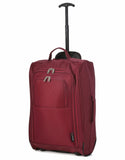 5 Cities (55x35x20cm) Lightweight Cabin Hand Luggage and (35x20x20cm) Holdall Flight Bag - Wine