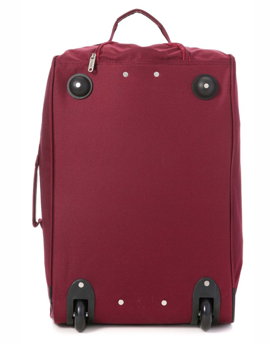 5 Cities (55x35x20cm) Lightweight Cabin Hand Luggage and (35x20x20cm) Holdall Flight Bag - Wine