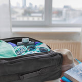 5 Cities (55x35x20cm) Lightweight Cabin Hand Luggage Set (Black + Black Flamingos)