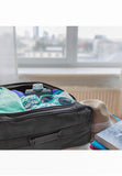 5 Cities (55x35x20cm) Lightweight Cabin Hand Luggage and (35x20x20cm) Holdall Flight Bag (Black + Navy)