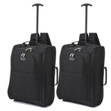 5 Cities (55x35x20cm) Lightweight Cabin Hand Luggage (x2 Set), Fits easyJet (Plus/Flexi/Extra Legroom), Ryanair (Priority), 42L