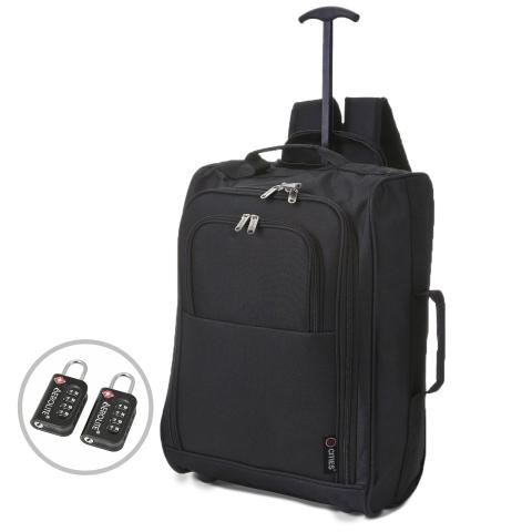 5 Cities (55x35x20cm) Lightweight Cabin Hand Luggage and TSA Padlock