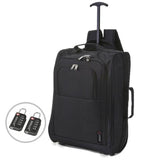 5 Cities (55x35x20cm) Lightweight Cabin Hand Luggage and TSA Padlock
