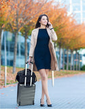 Aerolite (55x40x20cm) Lightweight Hard Shell Cabin Hand Luggage and 5 Cities (35x20x20cm) Black Holdall