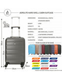 Aerolite (50x35x20cm) Lightweight Hard Shell Cabin Hand Luggage and 2nd Bag Holdall Set