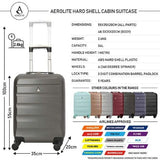 Aerolite Lightweight Hard Shell Suitcase Luggage Set (Cabin + Medium, Charcoal)