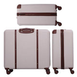 Aerolite (48x57x26cm) Vintage Trunk Style Hard Shell Suitcase - Cream