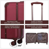 Aerolite (48x57x26cm) Vintage Trunk Style Hard Shell Suitcase - Winter Rose