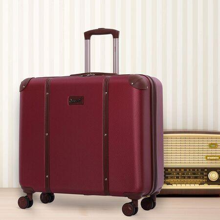 Aerolite (48x57x26cm) Vintage Trunk Style Hard Shell Suitcase - Winter Rose