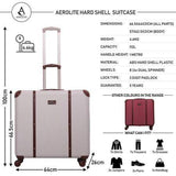 Aerolite (65.5x64x31cm) Vintage Trunk Style Hard Shell Suitcase