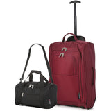 5 Cities (55x35x20cm) Lightweight Cabin Hand Luggage and (35x20x20cm) Holdall Flight Bag