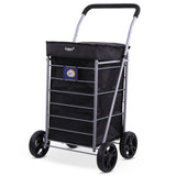 Hoppa Lightweight 4-Wheel Premium 2025 Model Folding Shopping Trolley Extra Large 75.6L Capacity Shopping Trolley Bag, 95cm, 4.8kg, Push/Pull