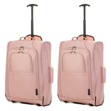 5 Cities (55x35x20cm) Lightweight Cabin Hand Luggage (x2), Fits easyJet/Ryanair Cabin Restrictions 42L