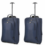 5 Cities (55x35x20cm) Lightweight Cabin Hand Luggage (x2), Fits easyJet/Ryanair Cabin Restrictions 42L