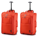 5 Cities (55x35x20cm) Lightweight Cabin Hand Luggage (x2), Fits easyJet/Ryanair Cabin Restrictions 42L